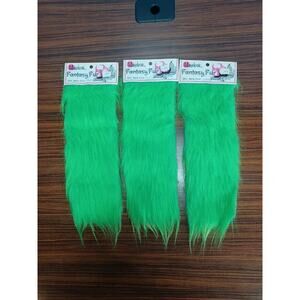 Vintage Mangelsens Fantasy Fur Lime Green 4×12 Lot Of 3 Monster Wild Freak